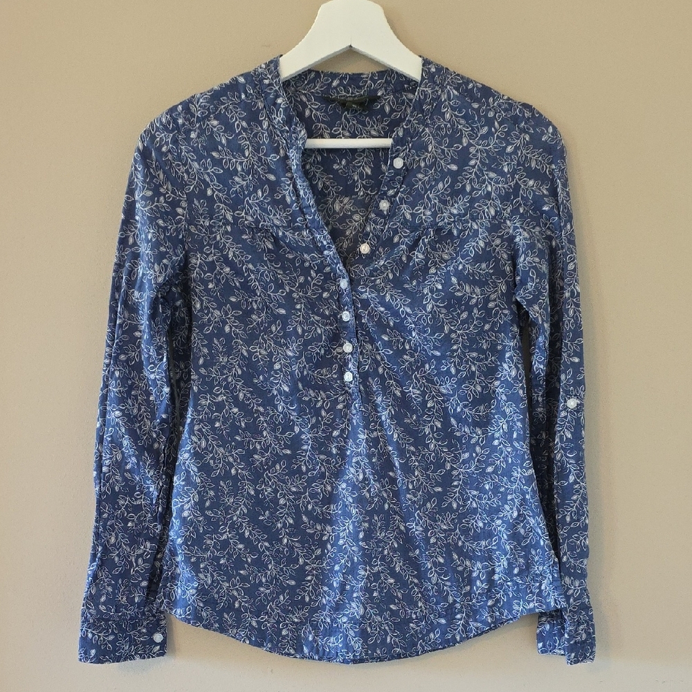 Eddie Bauer Blue Floral Blouse